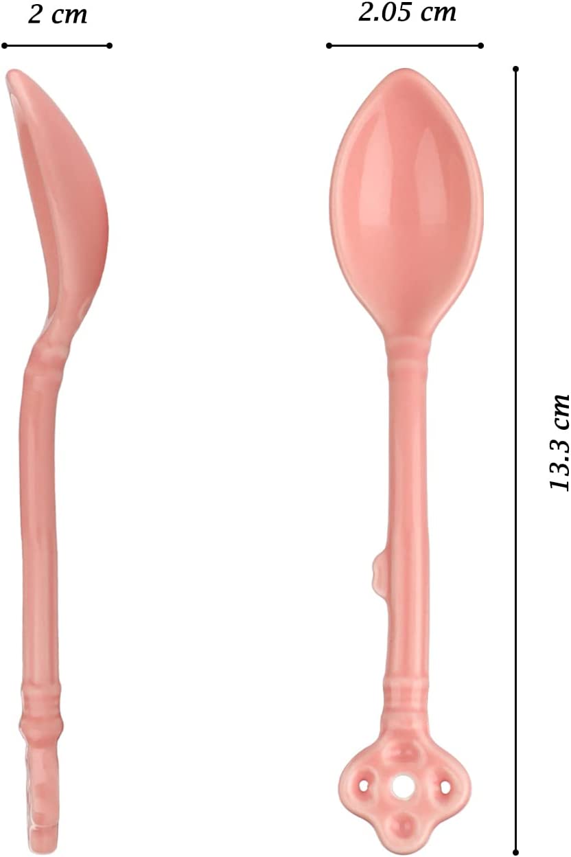 Glazed Ceramic Key Demitasse Spoons