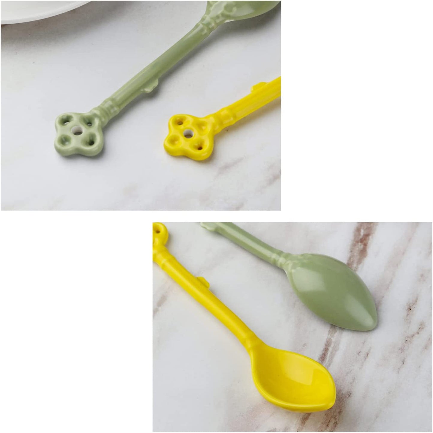 Glazed Ceramic Key Demitasse Spoons