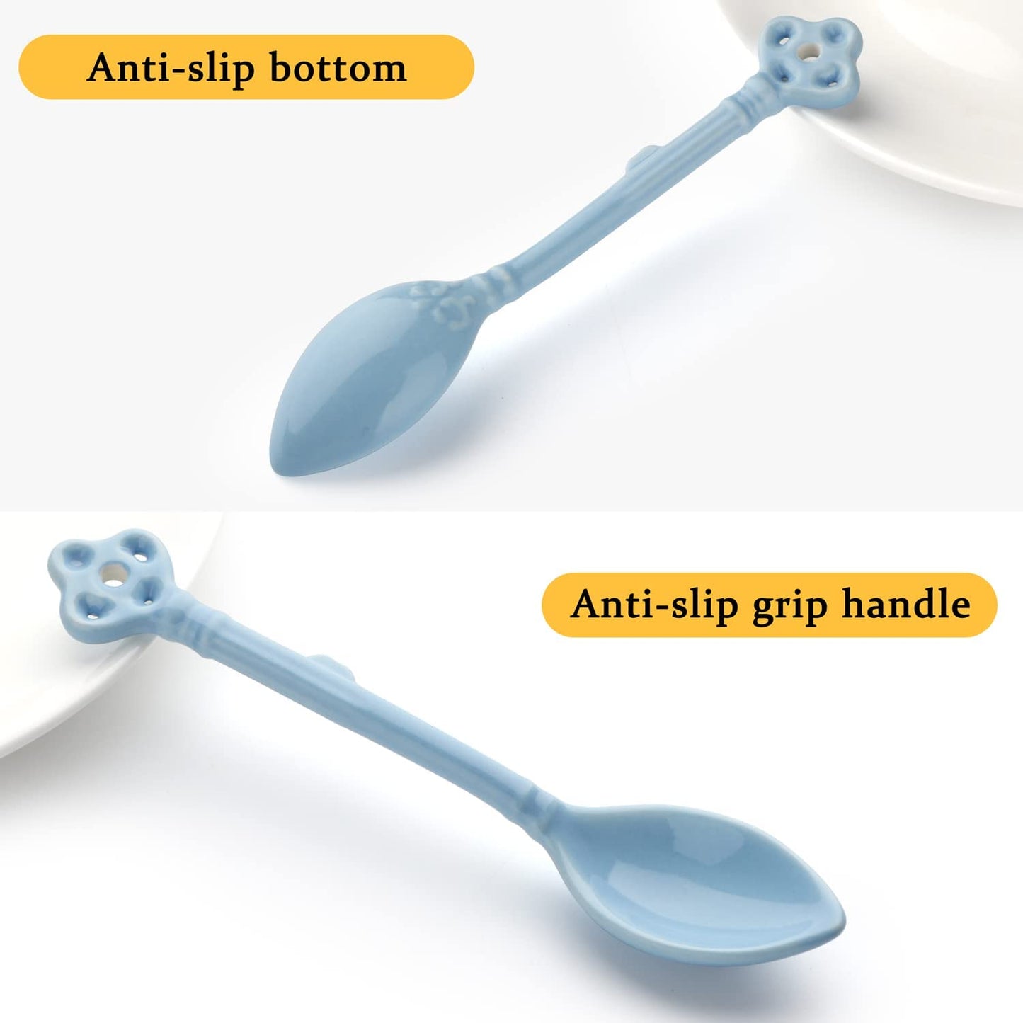 Glazed Ceramic Key Demitasse Spoons