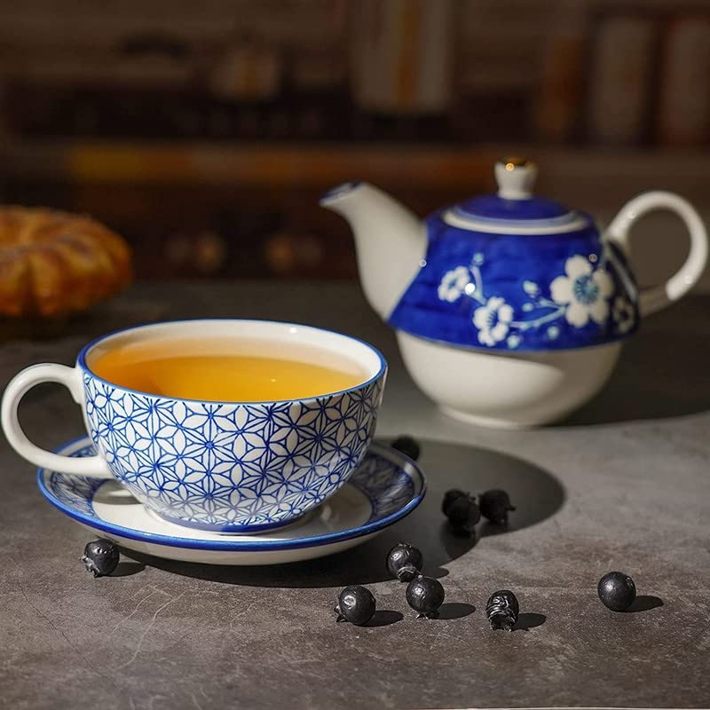 Blue Cherry Blossom Tea for One Set