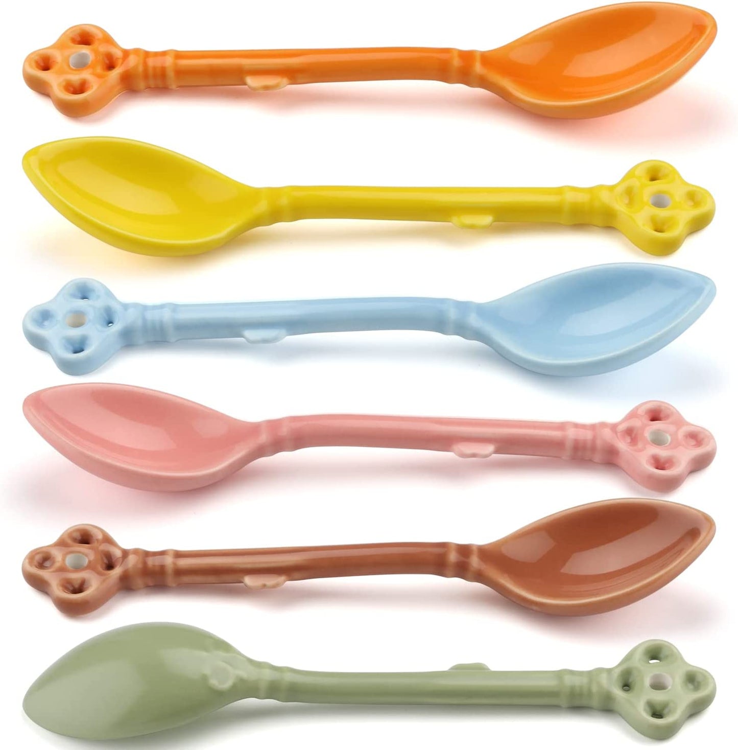 Glazed Ceramic Key Demitasse Spoons