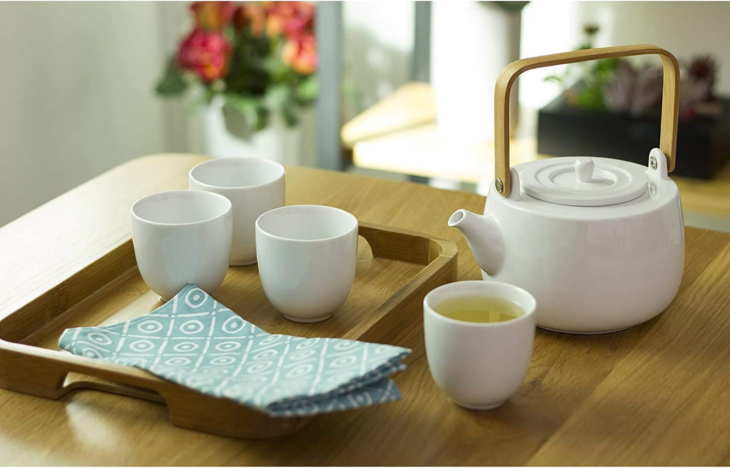 casaWare Serenity 7-Piece Tea Pot Set Gift Boxed (White)