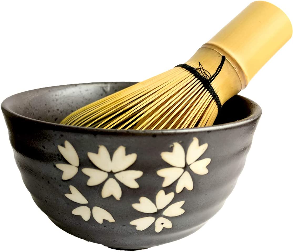 Artcome Japanese Matcha Tea Set, Matcha Whisk, Traditional Scoop, Matcha Bowl, Ceramic Whisk Holder, Matcha Caddy, Handmade Matcha Ceremony Kit For Traditional Japanese Tea Ceremony (9Pcs)