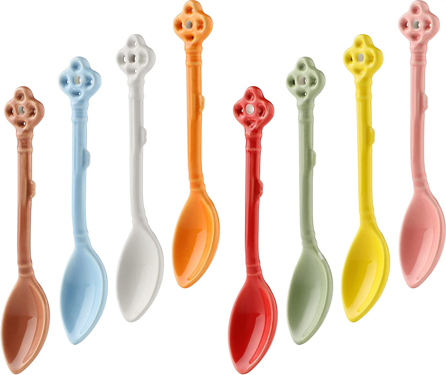 Glazed Ceramic Key Demitasse Spoons