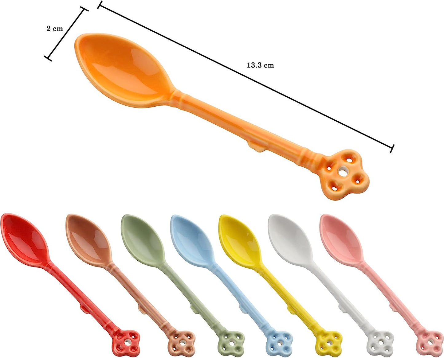Glazed Ceramic Key Demitasse Spoons