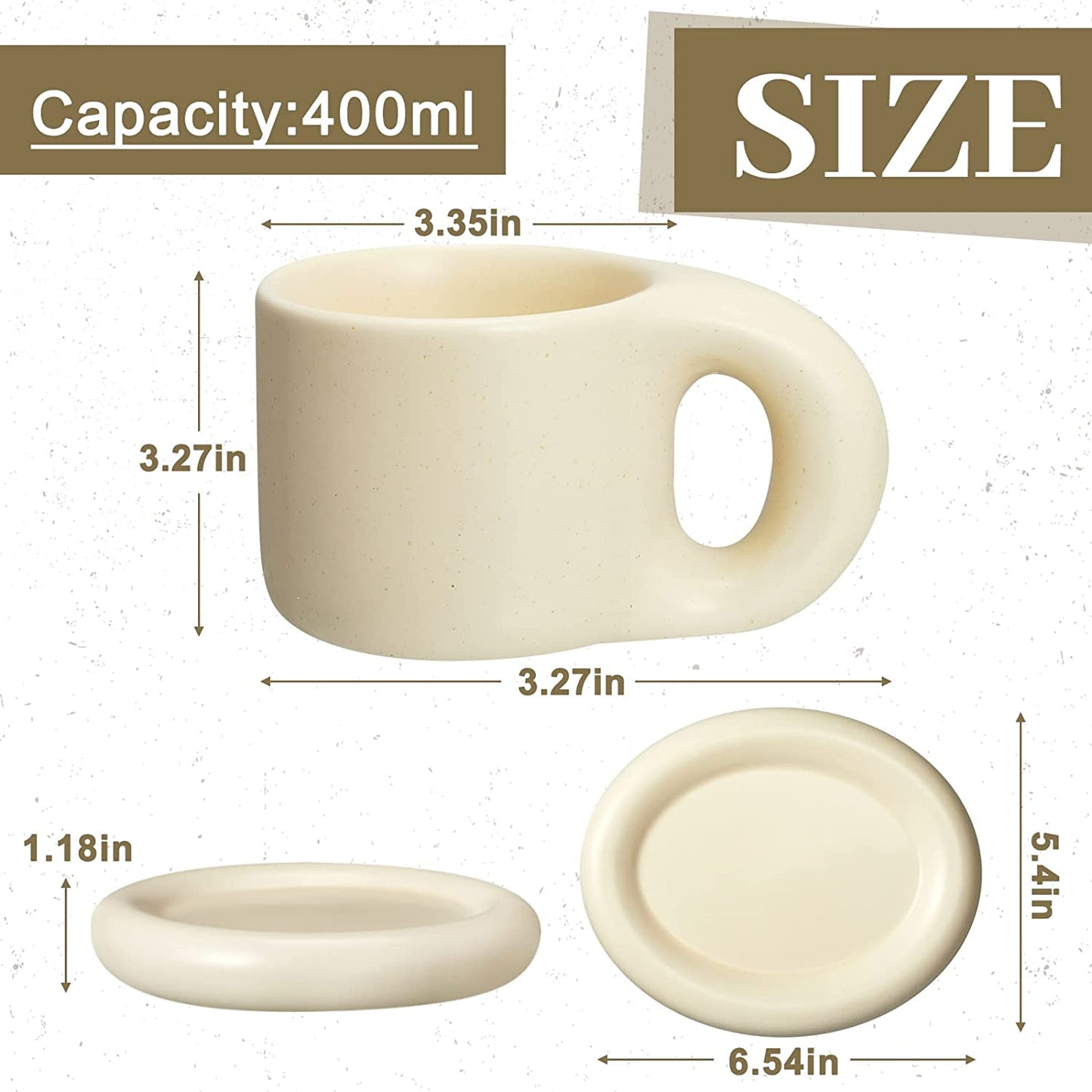 2 Pieces Ceramic Cloud Mug Cute Cup with Sunflower Coaster 7oz Cute Ceramic Coffee Mug with Saucer Set for Office Home Coffee Tea Latte Milk, Pink and Pearl White