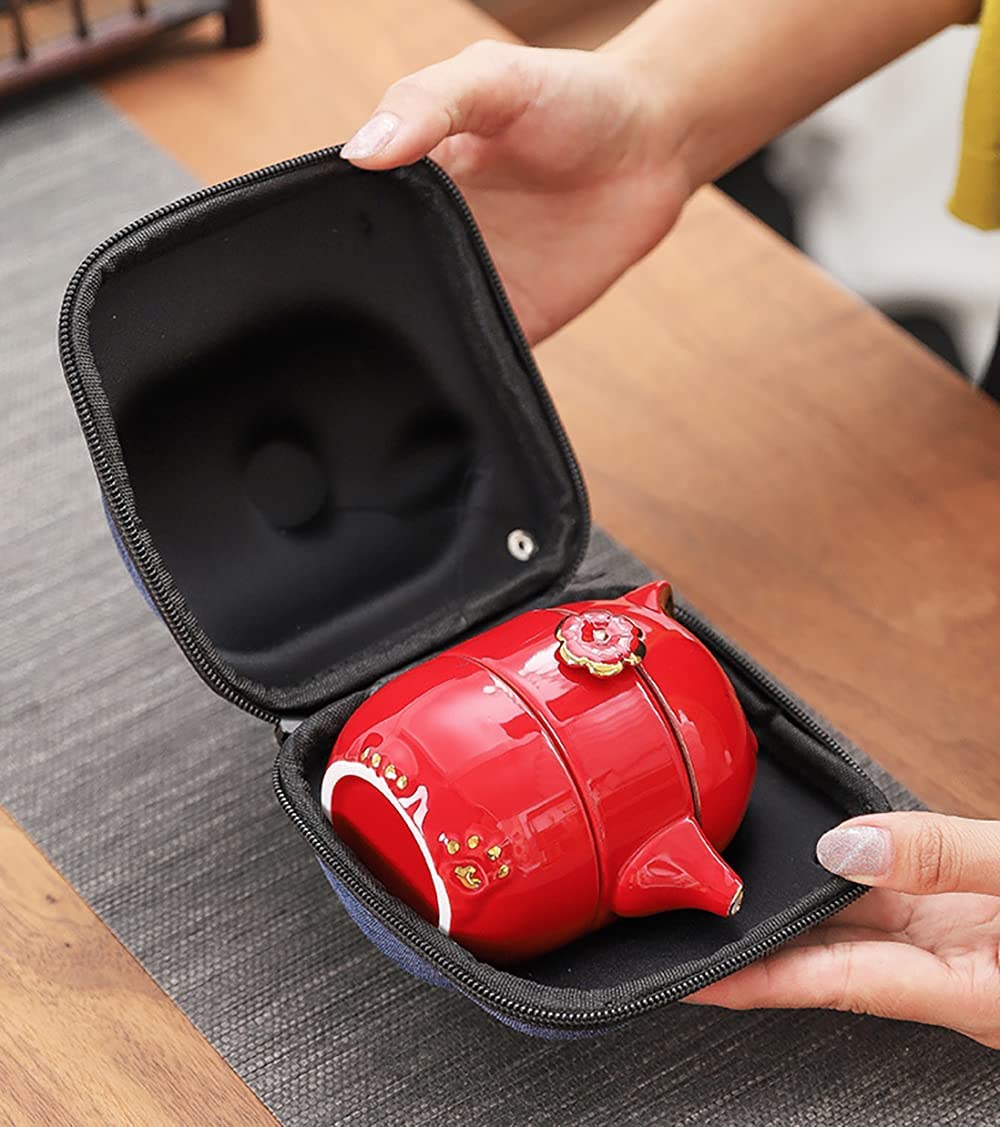 Mini Portable Lucky Cat Tea Set for Two