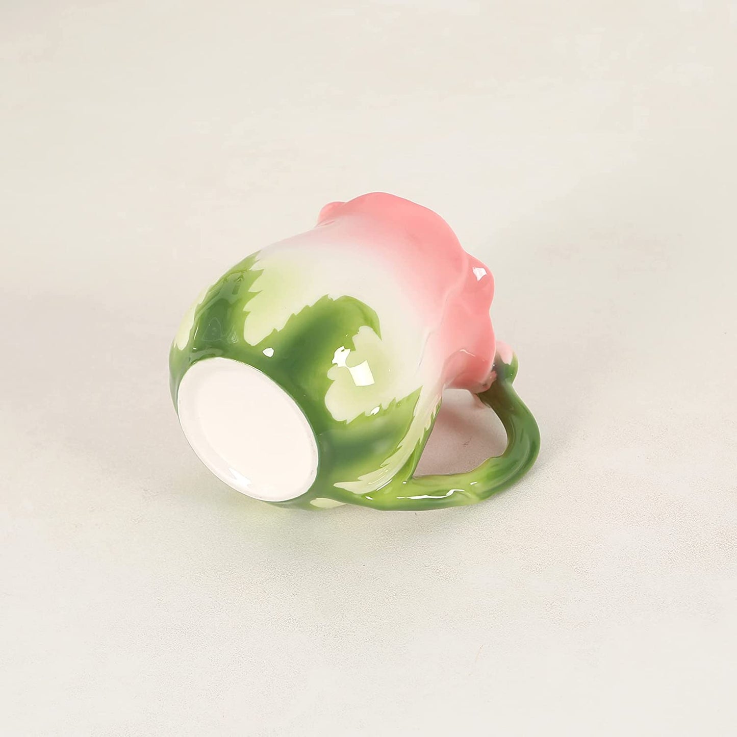 ENCOFT Ceramic Tea Cups Flower Tea Cup Set for Women with Spoon Rose Shape Design Mushroom Cup Gifts (Blue)