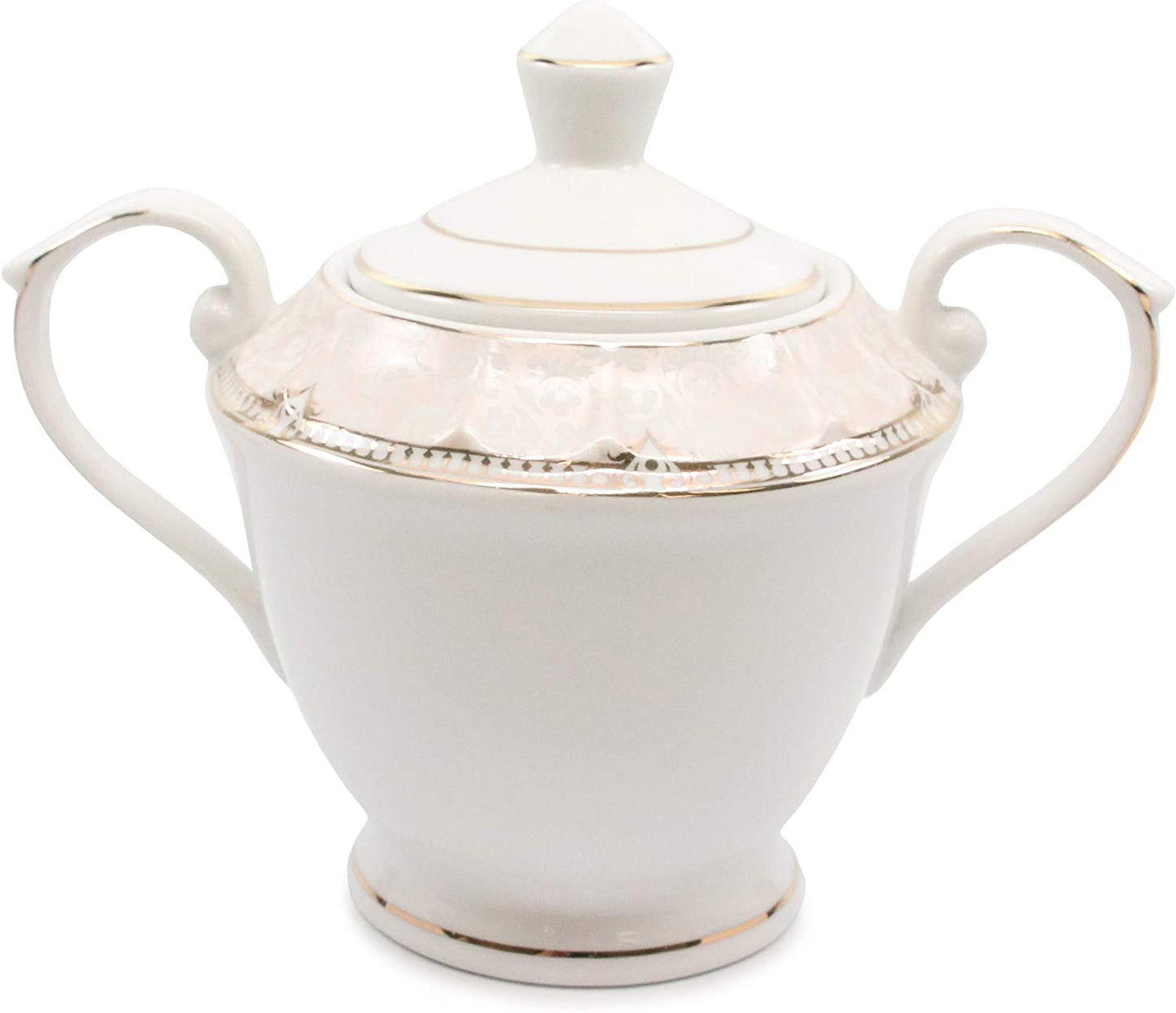 Royalty Porcelain Gilded 57-piece Dinnerware Set 'Sandra', Premium Bone China