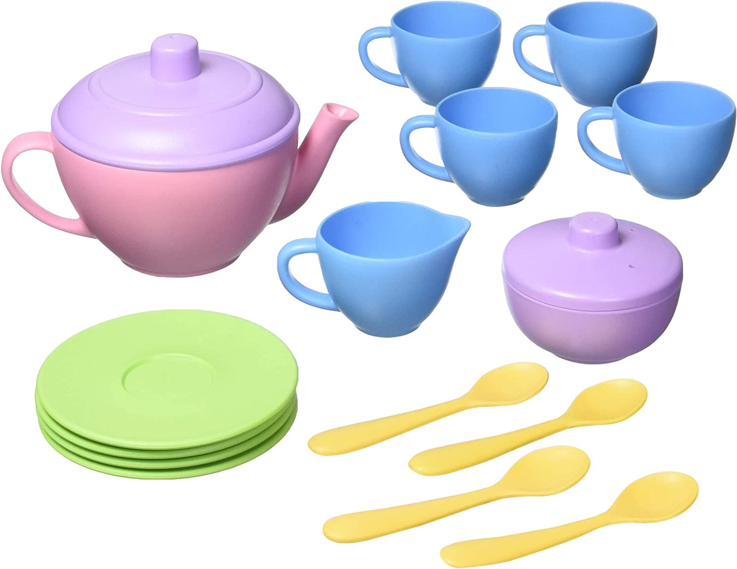 Green Toys Tea Set Pink 17 Piece Pretend Play