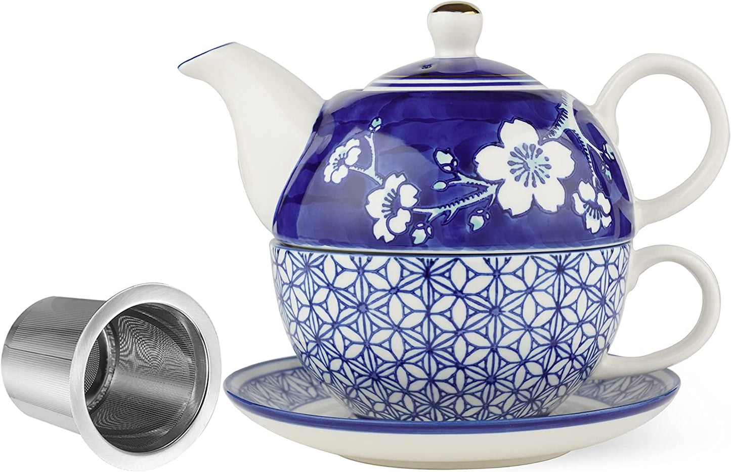 Blue Cherry Blossom Tea for One Set
