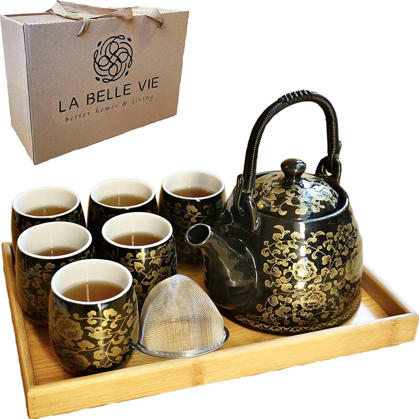 Floral Porcelain Japanese Tea Set