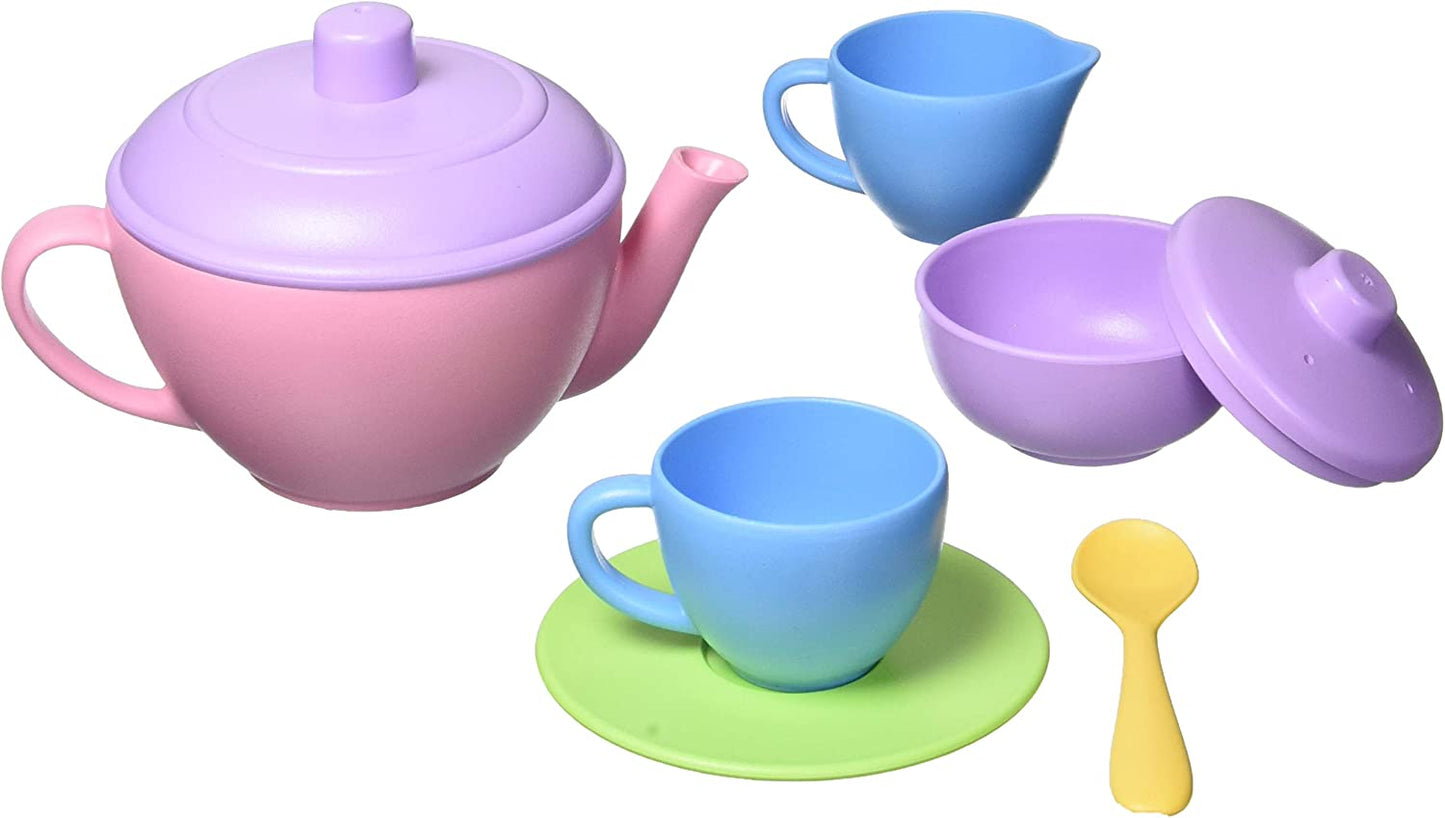 Green Toys Tea Set Pink 17 Piece Pretend Play