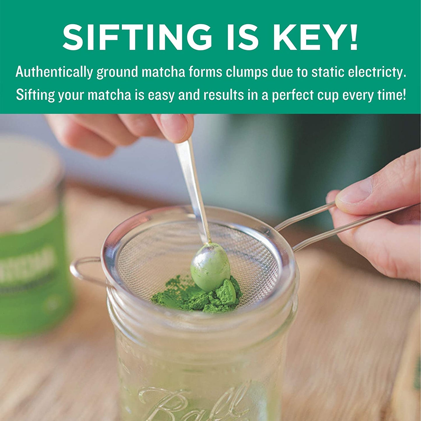 Jade Leaf - Complete Matcha Ceremony Set - Bamboo Matcha Whisk and Scoop, Stainless Steel Sifter, Stoneware Bowl & Whisk Holder, Prep Guide