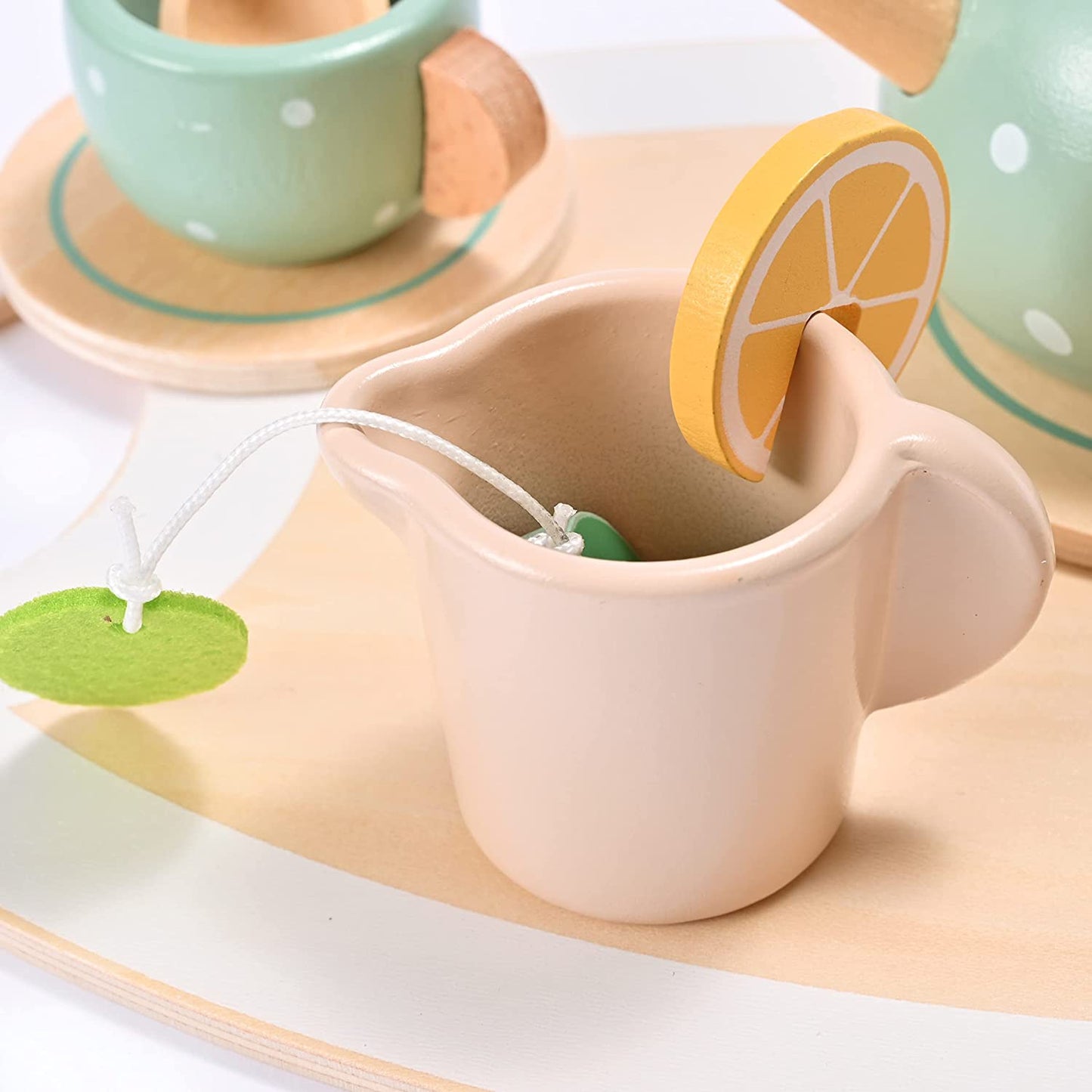 15pcs Wooden Tea Set for Little Girls