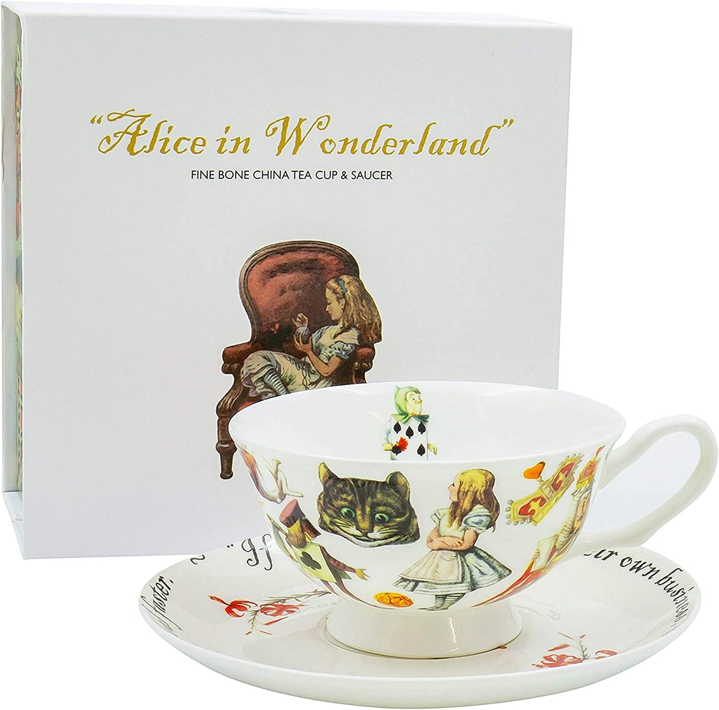 Alice in Wonderland Tea Cup & Saucer Queen Of Hearts, 210 ml (7 fl oz)