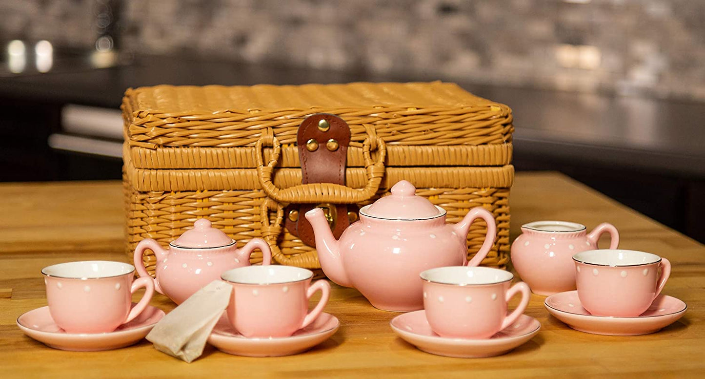 Children's Porcelain Play Tea Set - 13pcs, Blue