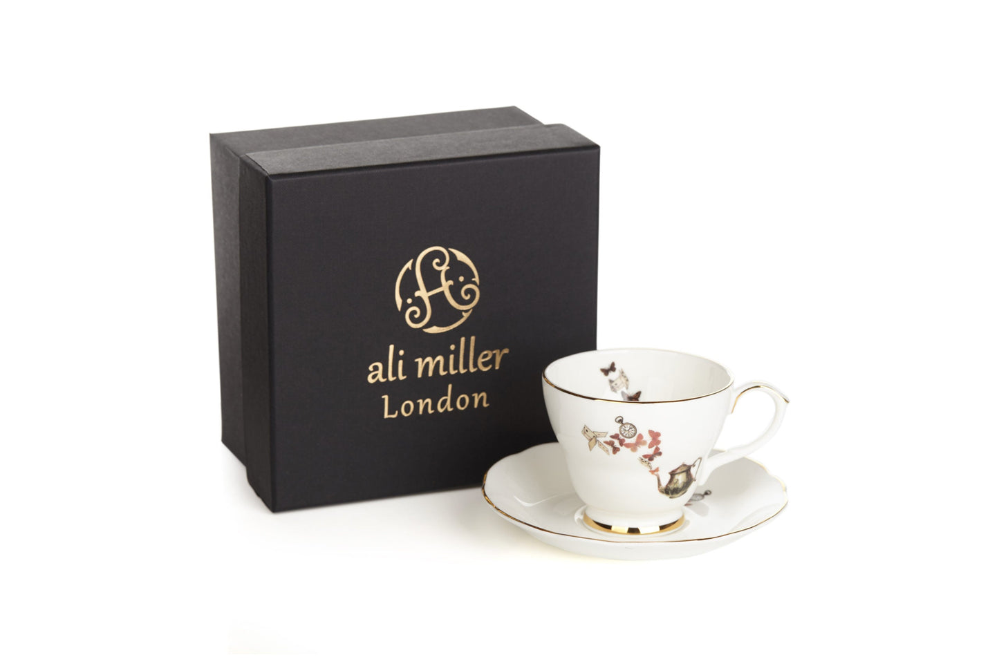 Alice in Wonderland Bone China Teacup & Saucer