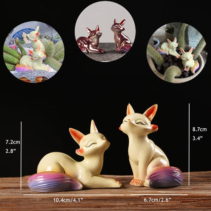 Color-Changing Resin Fox Tea Pet