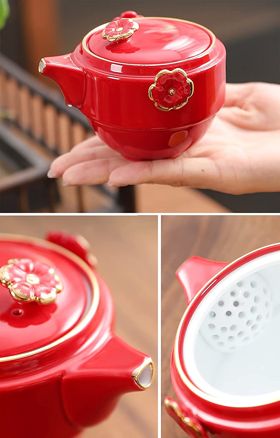 Mini Portable Lucky Cat Tea Set for Two