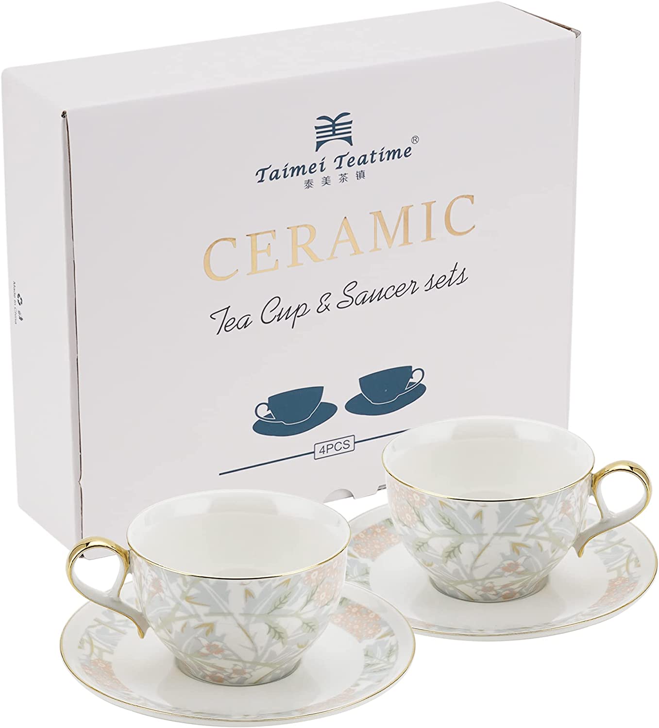 Taimei Teatime Ceramic Tea Sets for adults with Teapot 32-Ounce, Tea Cups Set outlet