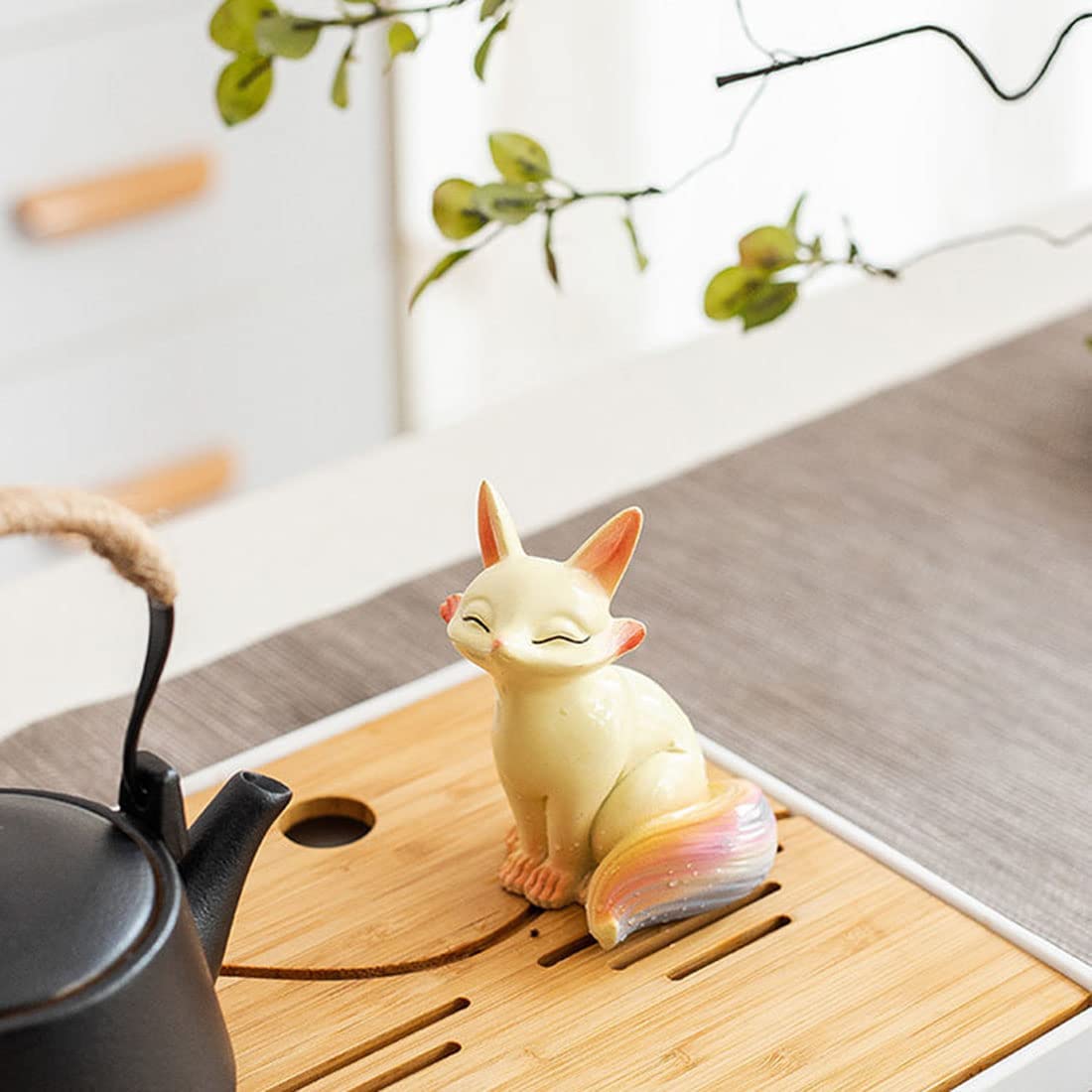 Color-Changing Resin Fox Tea Pet