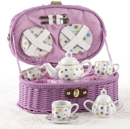 Gumdrops Dollies Tea Set in Basket, Large