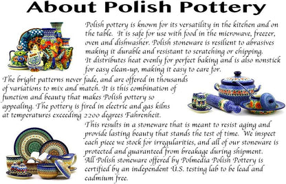 Authentic Polish Pottery 16 oz Tea Set for One made by Ceramika Artystyczna (Deep Into The Blue Sea Theme) + Certificate of Authenticity