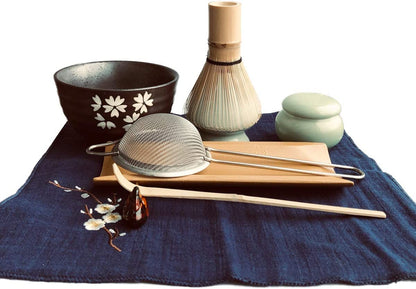 Artcome Japanese Matcha Tea Set, Matcha Whisk, Traditional Scoop, Matcha Bowl, Ceramic Whisk Holder, Matcha Caddy, Handmade Matcha Ceremony Kit For Traditional Japanese Tea Ceremony (9Pcs)
