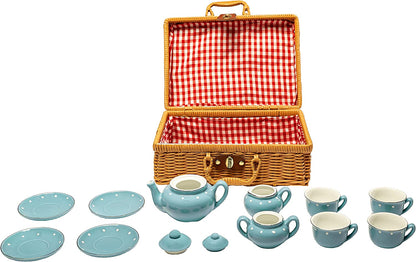 Children's Porcelain Play Tea Set - 13pcs, Blue