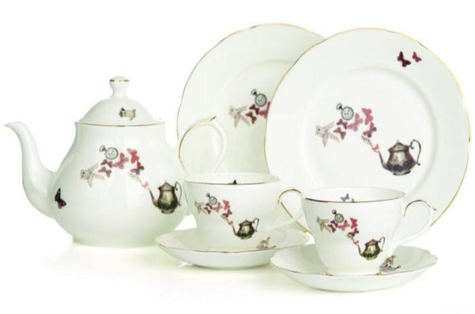 Alice in Wonderland Bone China Complete Tea Set